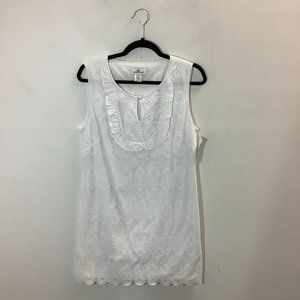 Vineyard vines sleeveless white dress with a side zip size 10